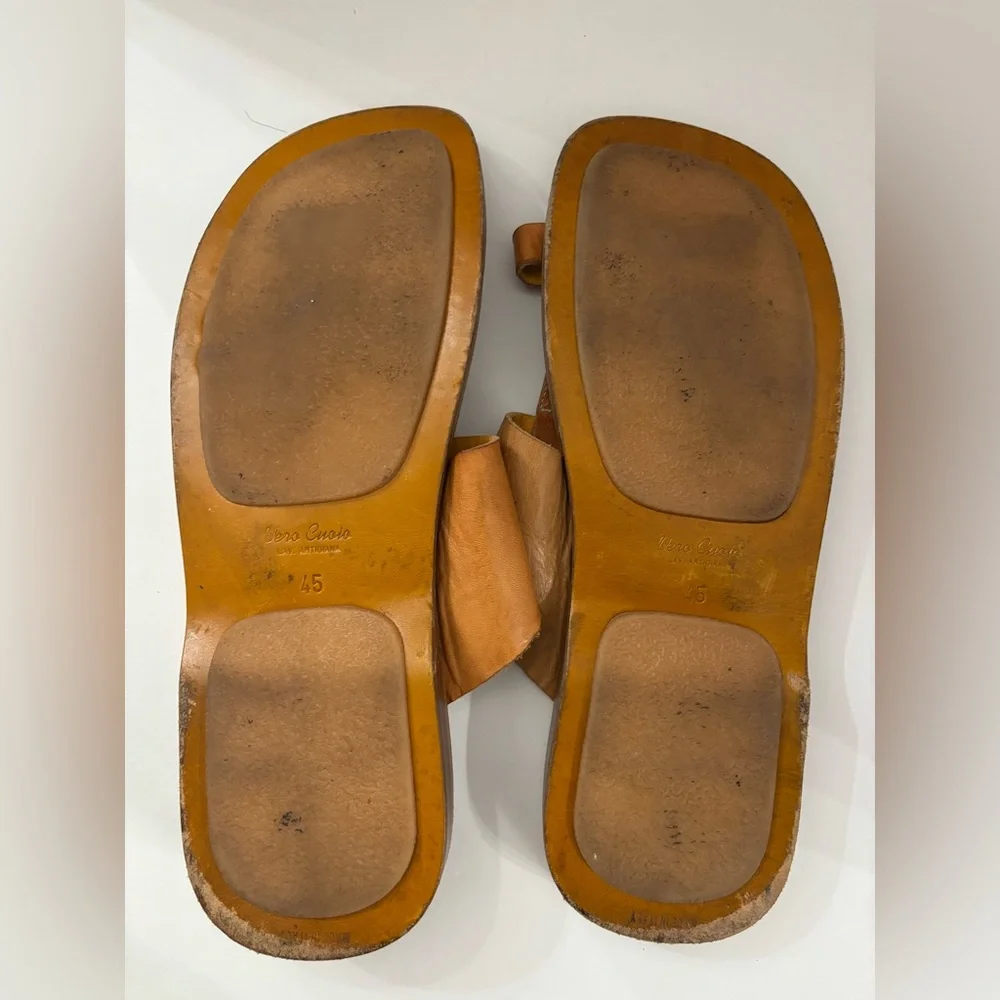 Forte Vero Cuoio Men Italian Leather Sandals Size 45